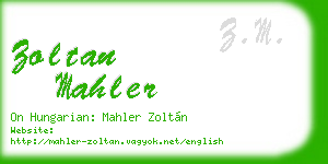 zoltan mahler business card