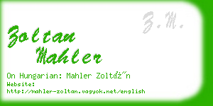zoltan mahler business card